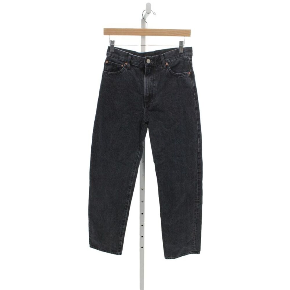 Denim Forum Unisex Straight Jeans Dark Gray High Rise Organic Cotton Size 26
